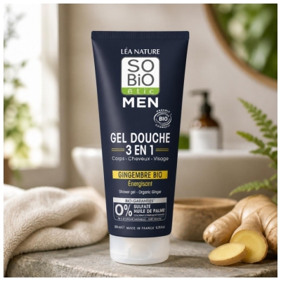 Léa Nature SO BIO étic Men Gel Douche 3en1 Énergisant Biologique 200 ML