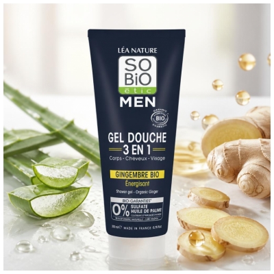 Léa Nature SO BIO étic Men Gel Douche 3en1 Énergisant Biologique 200 ML