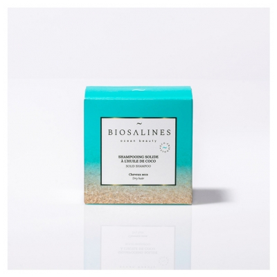 Biosalines Shampooing Solide à l'Huile de Noix de Coco Cheveux Secs 75 g