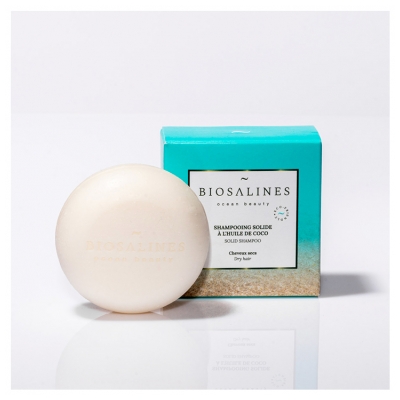 Biosalines Shampooing Solide à l'Huile de Noix de Coco Cheveux Secs 75 g