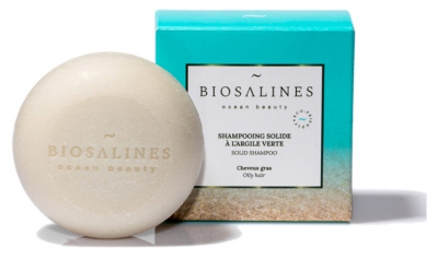 Biosalines Shampoing Solide à l'Argile Verte Cheveux Gras 75 g