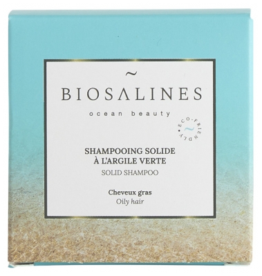 Biosalines Shampoing Solide à l'Argile Verte Cheveux Gras 75 g