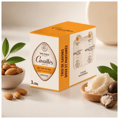 Cavaillès Savon Surgras Nectar de Miel Peaux Sensibles 3 x 200 gr