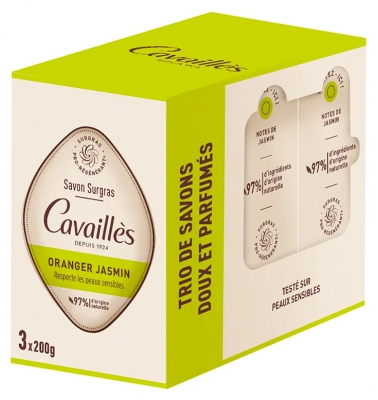 Cavaillès Savon Surgras Oranger Jasmin Peaux Sèches 3 x 200 gr