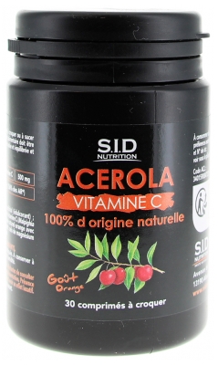 S.I.D Nutrition Acerola Vitamine C 30 Comprimés à Croquer
