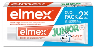 Elmex Dentifrices Anti-Caries Junior Lot de 2 x 75 ml