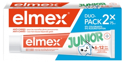 Elmex Dentifrices Anti-Caries Junior Lot de 2 x 75 ml