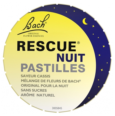 Rescue Nuit Pastilles Mélange de Fleurs de Bach Original Saveur Cassis 50 g 