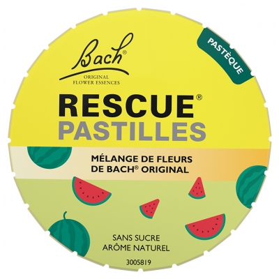 Rescue Pastilles Mélange de Fleurs de Bach Original Saveur Pastèque 50 g 