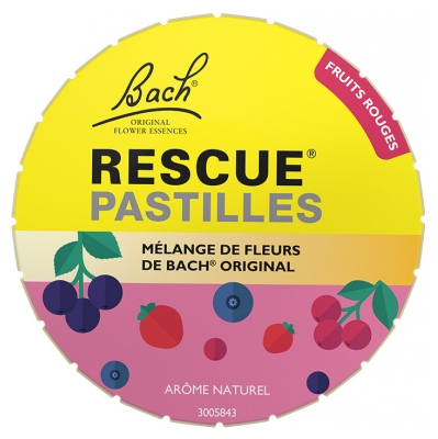 Rescue Pastilles Mélange de Fleurs de Bach Original Saveur Fruits Rouges 50 g