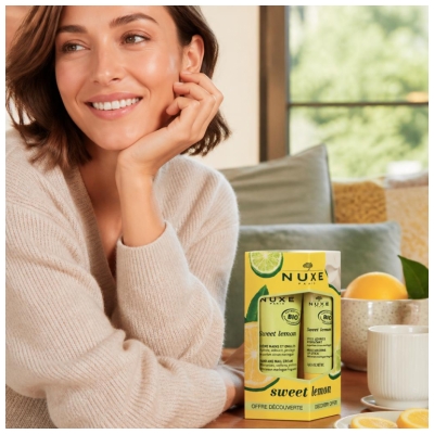 Nuxe Sweet Lemon Bio Duo Gourmand Crème Mains et Ongles 30 ml et Stick Lèvres 4 g 