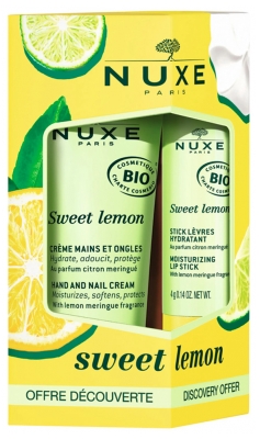 Nuxe Sweet Lemon Bio Duo Gourmand Crème Mains et Ongles 30 ml et Stick Lèvres 4 g 