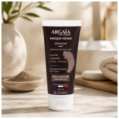Argaïa Masque Visage Purifiant Détoxifiant Ghassoul 100 ml