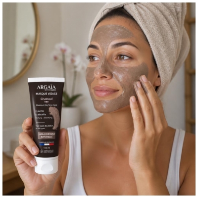 Argaïa Masque Visage Purifiant Détoxifiant Ghassoul 100 ml