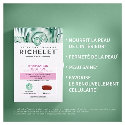 Richelet Hydratation de la Peau Complément Alimentaire 30 Capsules