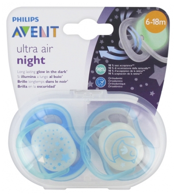 Avent Scf376/21 Sucettes Nuit 6-18M Boy