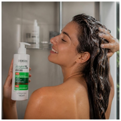 Vichy Dercos Shampoing Démêlant Traitant Anti-Pelliculaire 390 ML