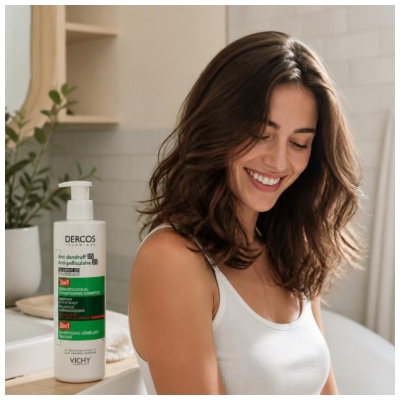 Vichy Dercos Shampoing Démêlant Traitant Anti-Pelliculaire 390 ML