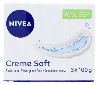 Nivea Crème Soft Savon Soin Visage Corps et Mains Lot de 3 x 100 g