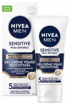Nivea Men Sensitive Gel-Crème Visage Peau Sensible & Barbe Courte 50 ml