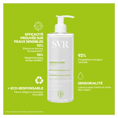 SVR Sebiaclear Eau Micellaire Peaux Grasses à Tendance Acnéique 400 ml