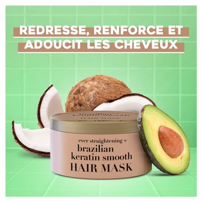 Ogx Masque Capillaire Lissant à la Kératine 60 Secondes 300 ml