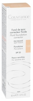 Avène Couvrance Eau Thermale - - Fond de Teint Correcteur Unifiant Fluide Naturel N°2.0 - Peaux Claires 30 ml - Teinte : 1.0 Porcelaine
