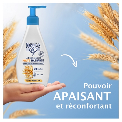 Le Petit Marseillais Lait Soin Apaisant Haute Tolérance Lait d'Avoine Bio Peaux Très sèches 250 ml