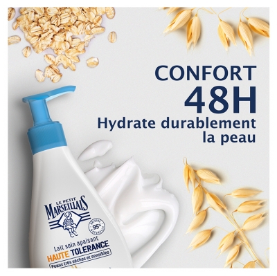 Le Petit Marseillais Lait Soin Apaisant Haute Tolérance Lait d'Avoine Bio Peaux Très sèches 250 ml