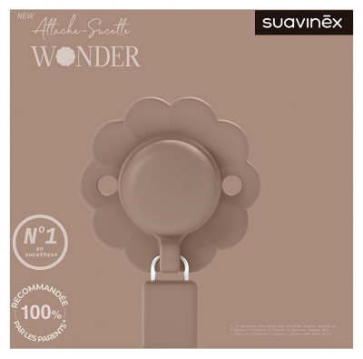 Suavinex Attache Sucette Silicone Wonder - Modèle : Brun