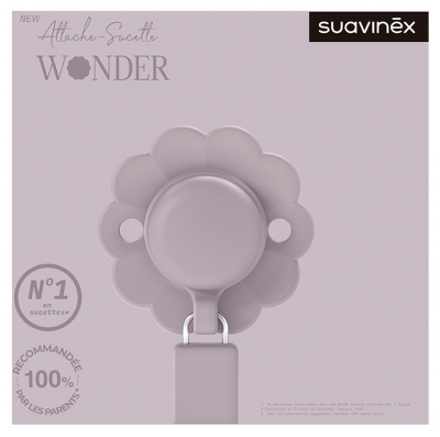 Suavinex Attache Sucette Silicone Wonder - Modèle : Lavande