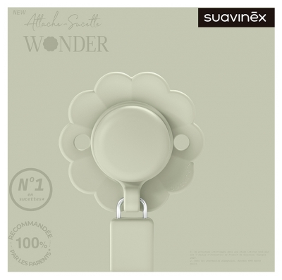 Suavinex Attache Sucette Silicone Wonder - Modèle : Vert d'Eau
