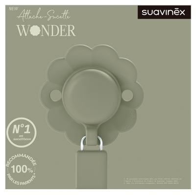 Suavinex Attache Sucette Silicone Wonder - Modèle : Vert