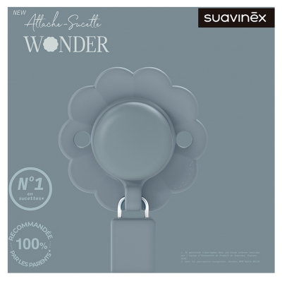 Suavinex Attache Sucette Silicone Wonder - Modèle : Bleu
