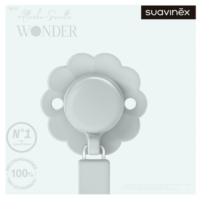 Suavinex Attache Sucette Silicone Wonder - Modèle : Bleu Clair