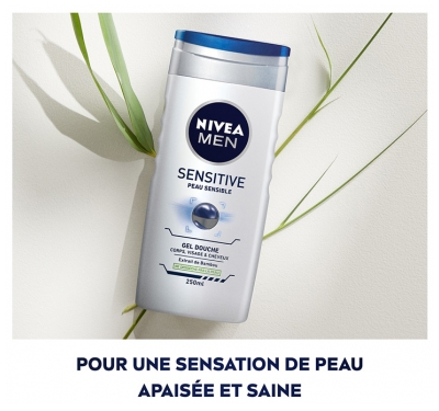 Nivea Men Sensitive Gel Douche 3en1 Corps Visage et Cheveux à l'extrait de Bambou 500 ml