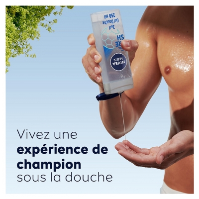 Nivea Men Ultra Fresh Gel Douche 3en1 Visage Corps et Cheveux Parfum Agrumes Édition Limité 250 ml