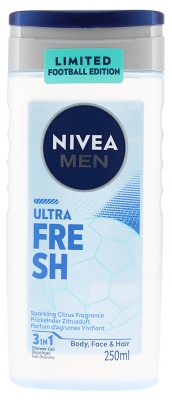 Nivea Men Ultra Fresh Gel Douche 3en1 Visage Corps et Cheveux Parfum Agrumes Édition Limité 250 ml