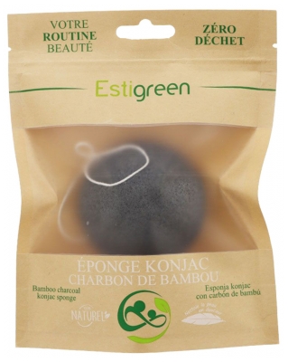 Estigreen Éponge Konjac Charbon