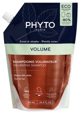 Phyto Volume Shampoing Volumateur Cheveux Fins et Plats Éco-Recharge 750 ml