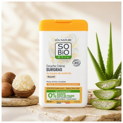 Léa Nature SO BIO étic Douche Crème Surgras Beurre de Karité Biologique 450 ML