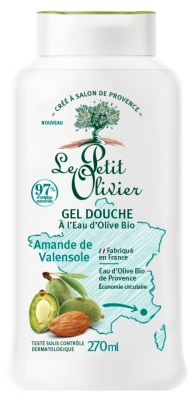 Le Petit Olivier Gel Douche à l'Eau d'Olive Bio de Provence et Amande de Valensole 270 ml