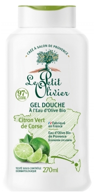 Le Petit Olivier Gel Douche à l'Eau d'Olive Bio de Provence et Citron Vert de Corse 270 ml