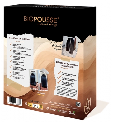 Biopousse Coffret Lotion Capillaire Hair Growth & Thickness Bio 100 ML + Masque Nourrissant Mango 50 ML