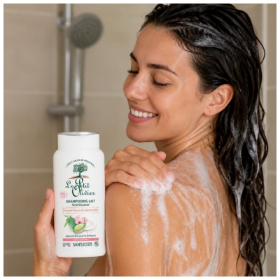 Le Petit Olivier Shampooing Lait Amande Douce et Crème de Riz Cheveux Normaux 250 ml
