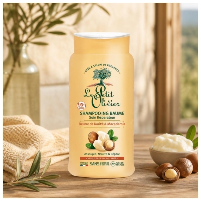 Le Petit Olivier Shampooing Baume Beurre de Karité & Macadamia Cheveux Très Secs ou Frisés 250 ml