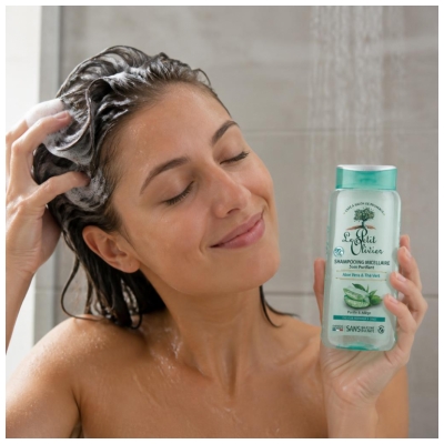Le Petit Olivier Shampooing Micellaire Aloe Vera & Thé Vert Cheveux Normaux à Gras 250 ml