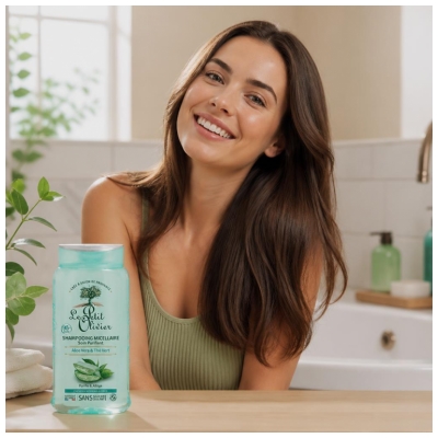 Le Petit Olivier Shampooing Micellaire Aloe Vera & Thé Vert Cheveux Normaux à Gras 250 ml