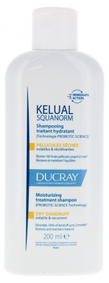 Ducray Kelual Squanorm Shampoing Traitant Hydratant Pellicules Sèches Volatiles & Récidivantes 200 ml