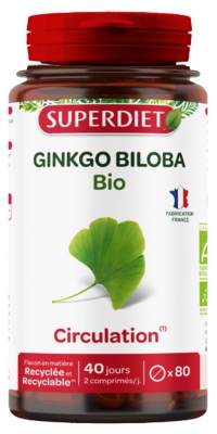 Superdiet Ginkgo Biloba Bio - 80 Comprimés
